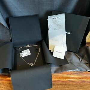 Chanel Gold and Black Crystal Necklace w/original receipt